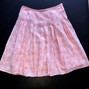 Liz Claiborne Coral and White Pleated Skirt